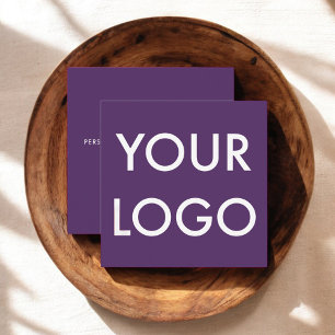 Logotypens minimalistiska moderna Lila Fyrkantigt Visitkort