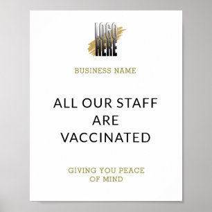 Logotypens personal vaccineras på vit Poster