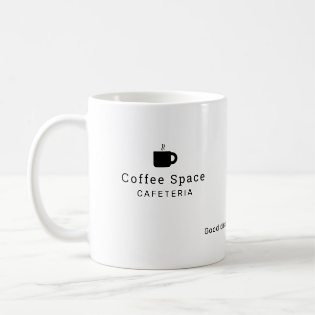 logotypens varumärke, namn anpassningsbar kaffemugg (Vänster)