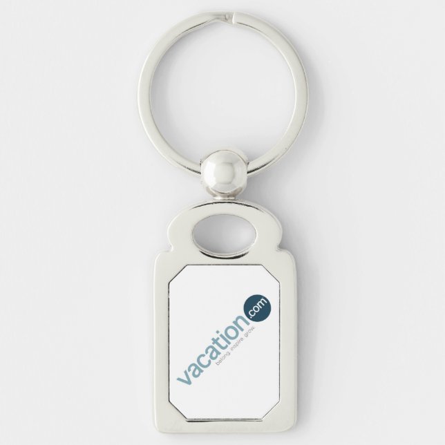 Logotypkeychain Rektangulärt Silverfärgad Nyckelring (Framsidan)