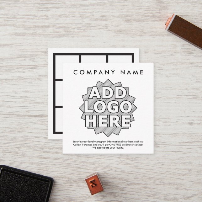 logotyplojalitetbelöningar kvadrerar lojalitetskort (Fram/Back In Situ)