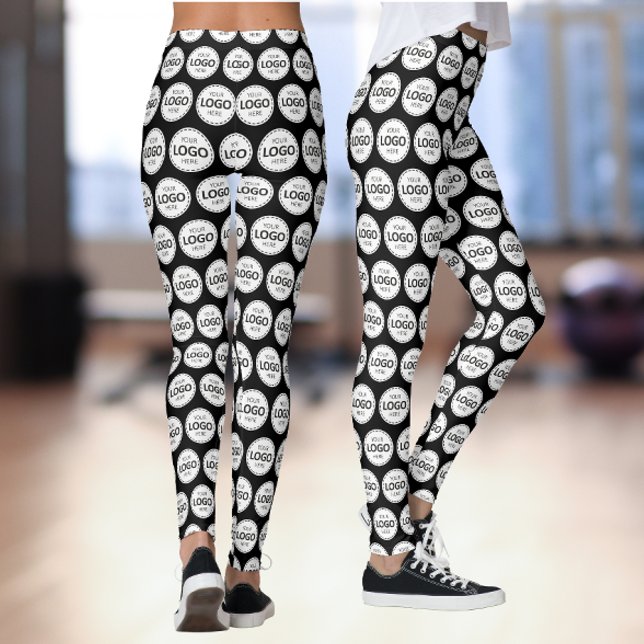 Logotypmönster Uppladdning Svart Leggings (Skapare uppladdad)