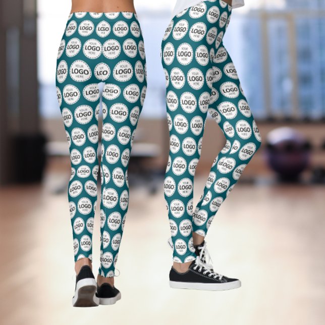 Logotypmönster Uppladdning Teal Leggings (Skapare uppladdad)