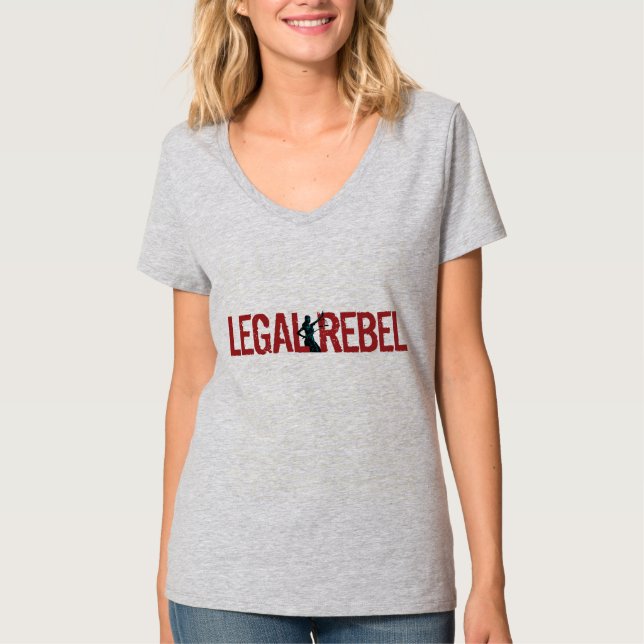 LogotypV-Nacke för damer laglig rebellisk bred röd Tee (Framsida)