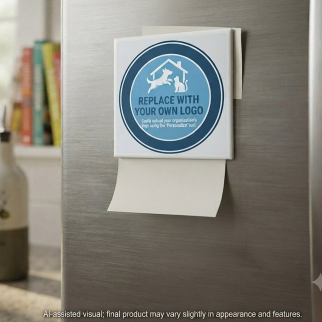 Logotypvisningar för räddningsorganisationer magnet (Professional 2" x 2" custom logo refrigerator magnet for pet rescue organization awareness.)