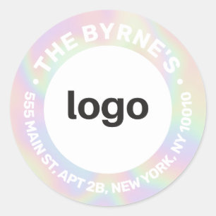 Lografiskt Lägg till Logotyp, klassiskt, rund etik Runt Klistermärke