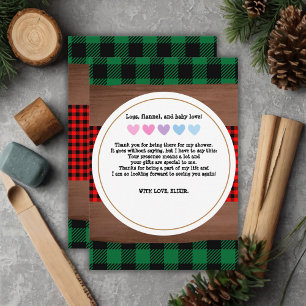 Logs Flanals Rustic Play Hearts Baby Shower Tack Kort