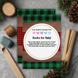Logs Flanals Rustic Play Hearts Baby Shower Tilläggskort