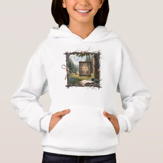 Logs & Lazy Mornings Hoodie – Cozy Campfire Style T Shirt (Framsida)