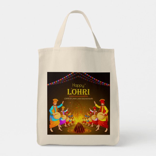 Lohri Canvas Totes - Eco-Friendly och Snyggt Shop Tygkasse (Baksida)