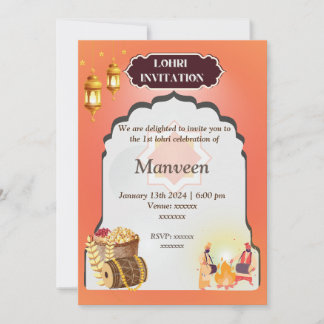 Lohri-inbjudan - Gult Inbjudningar
