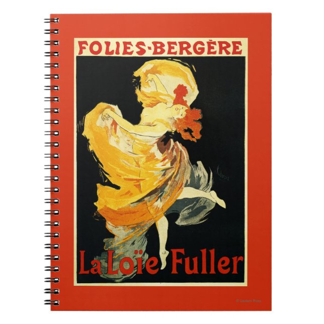 Loie Fuller vid Folies-Bergere Theater Anteckningsbok Med Spiral (Framsidan)