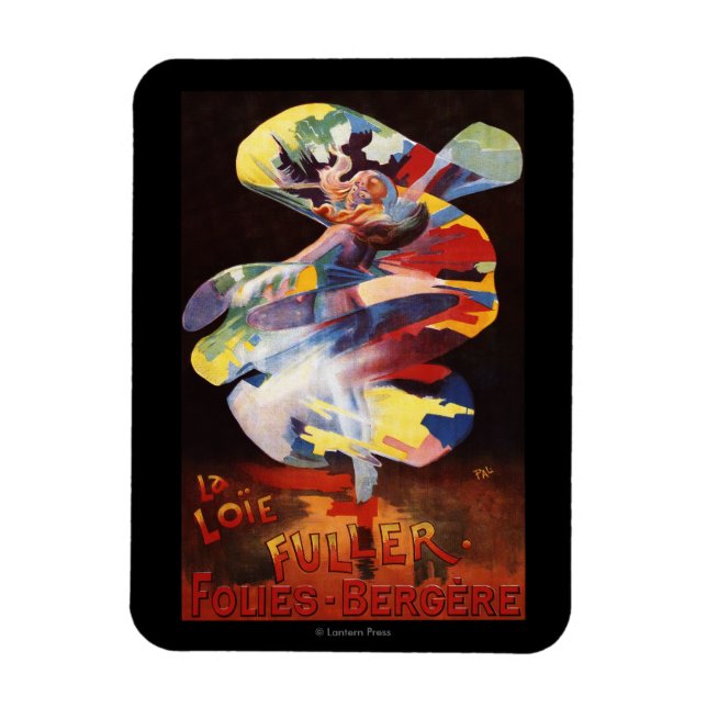 Loie Fuller vid Folies-Bergere Theater Magnet (Vertikal)