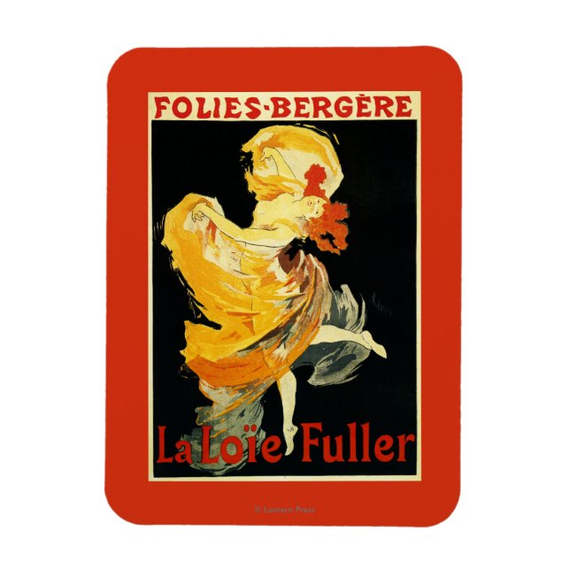 Loie Fuller vid Folies-Bergere Theater Magnet (Vertikal)