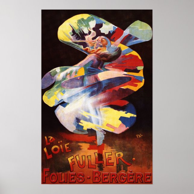 Loie Fuller vid Folies-Bergere Theater Poster (Framsidan)
