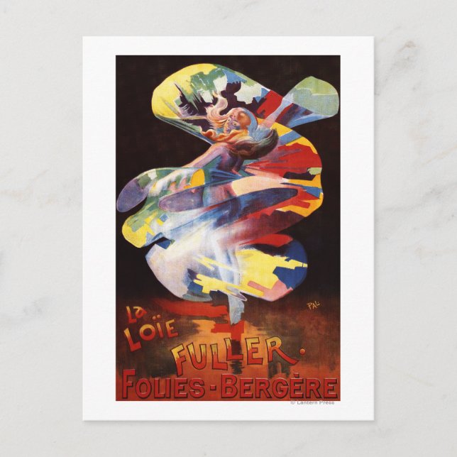 Loie Fuller vid Folies-Bergere Theater Vykort (Framsida)
