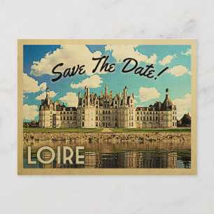 Loire Chambord Frankrike Spara datum Vintage Meddelande Vykort