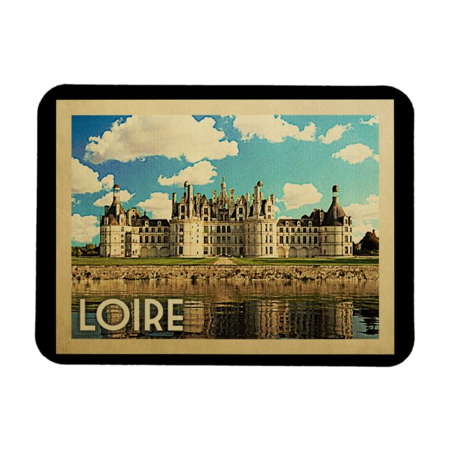 Loire frankrikevintage resor - Chateau Chambord Magnet (Horisontell)