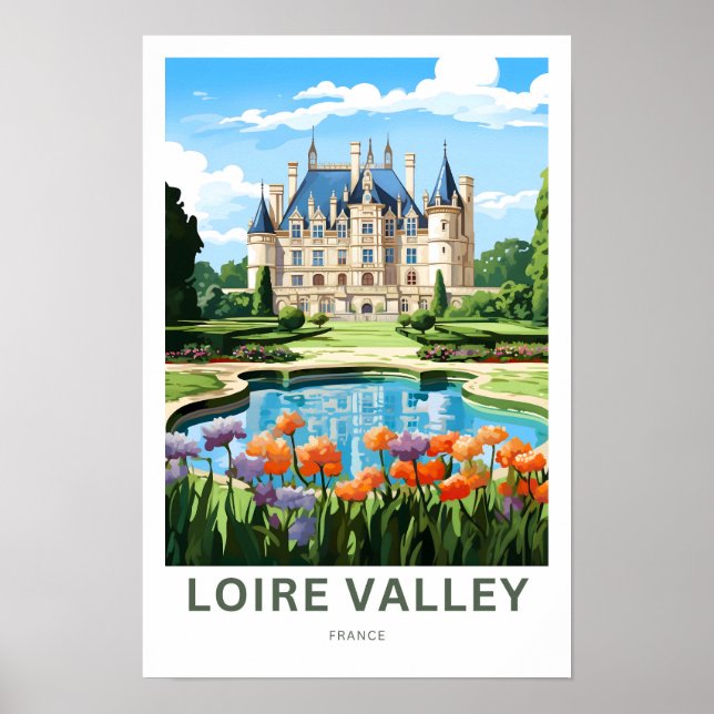 Loire Valley Frankrike Travel Print Poster (Framsidan)
