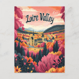 Loire Valley Frankrike Vintage art Vykort