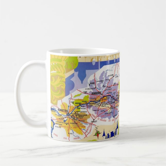 Loire Valley Vin Karta  Kaffemugg (Vänster)