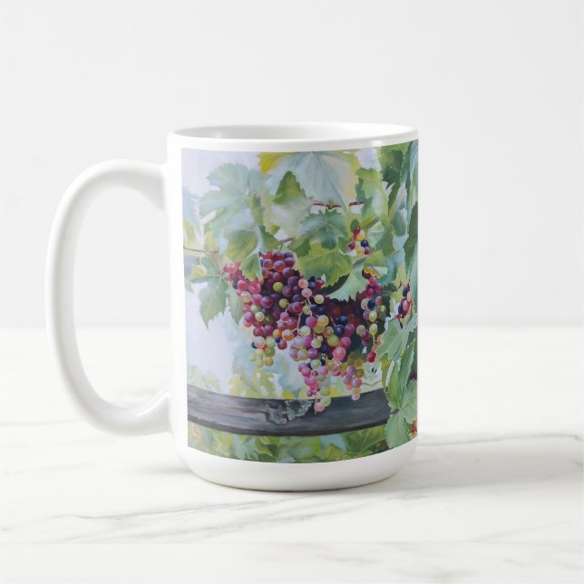 Loire Valley Vineyard – French Grape Painting Kaffemugg (Vänster)