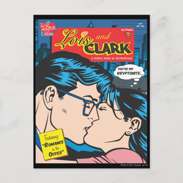 Lois and Clark Tecknad Vykort (Framsida)