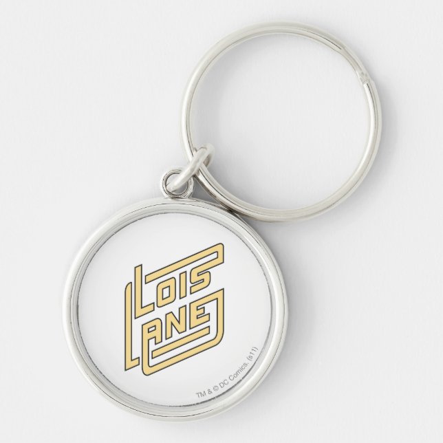 Lois Lane Logotyp Rund Silverfärgad Nyckelring (Framsidan)