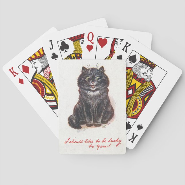 Lois Wain Lucky Black Cat Casinokort (Baksidan)