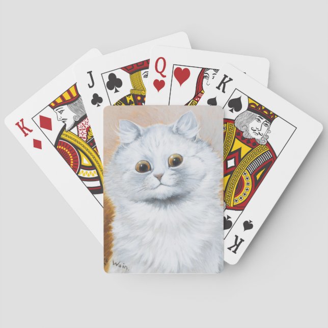 Lois Wain White Cat Porträtt Casinokort (Baksidan)