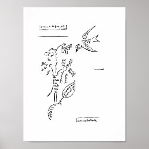 L'oiseau et le bouquet, Apollinaire Poster