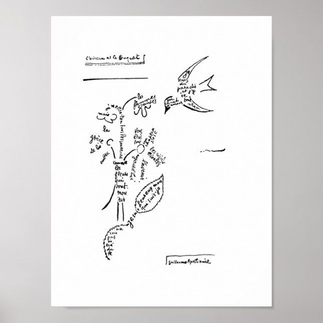 L'oiseau et le bouquet, Apollinaire Poster (Framsidan)