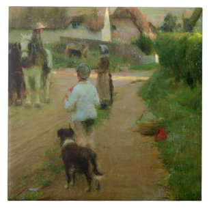 Loiterersna, 1888 (olja på kanfas) kakelplatta