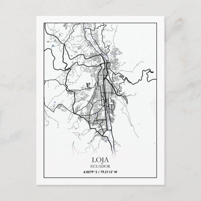 Loja Ecuador South America Travel World City Karta Vykort (Framsida)