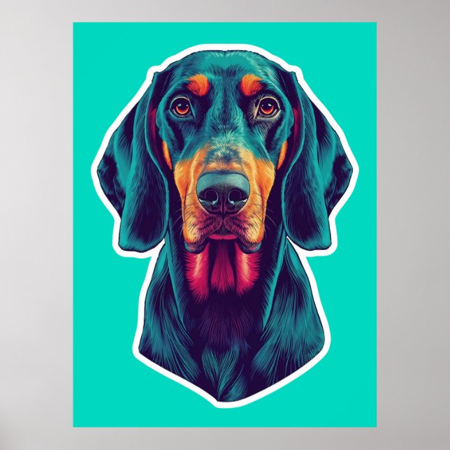 Lojal Glöd – Vibrerande Bluetick Coonhound Popkons Poster (Framsidan)