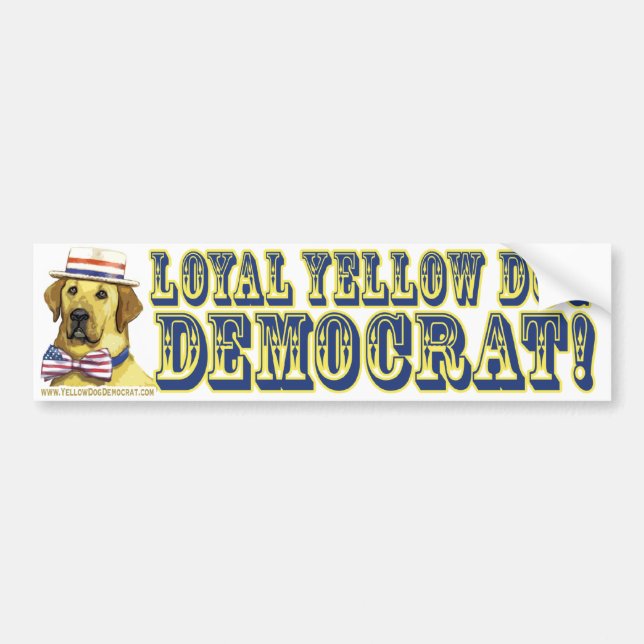 Lojal gul hunddemokratbildekal bildekal (Framsidan)
