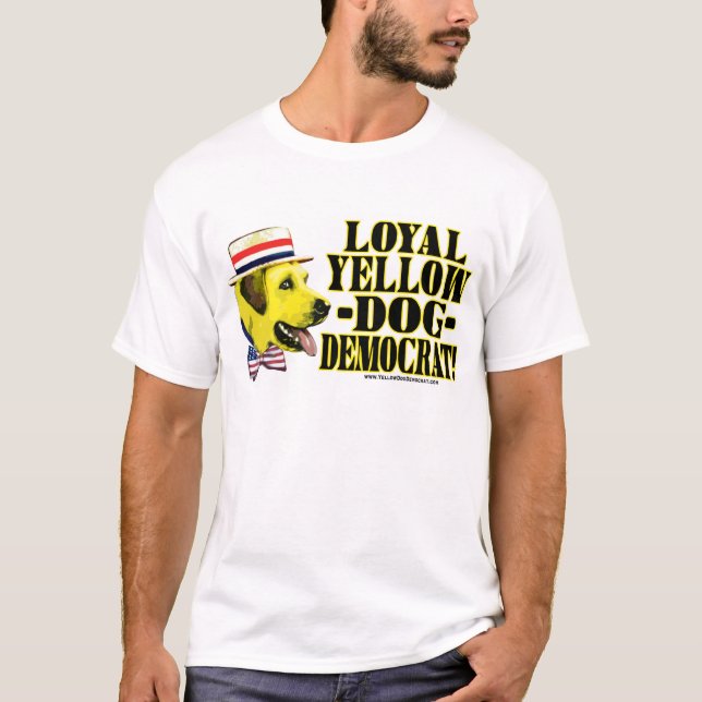 Lojal gul hunddemokratskjorta tee shirt (Framsida)
