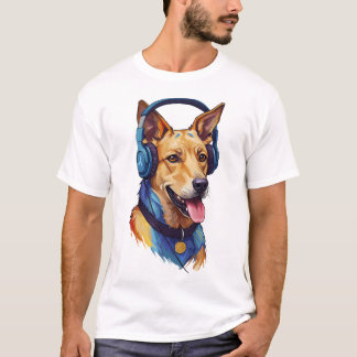 Lojala Beats – Abstrakt hund som lyssnar på musik T Shirt