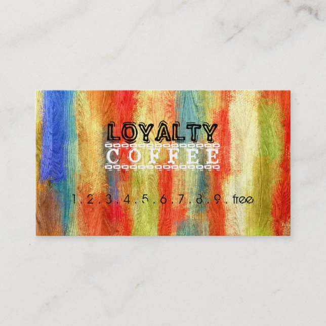 Lojalitet Coffee Punch Färgrik Trästruktur #5 (Framsida)