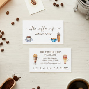 Lojalitet för kaffebutiken Cafe Restaurant Waterco Visitkort