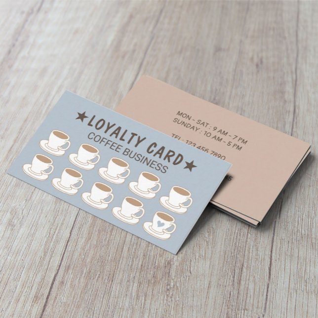 Lojalitet för kaffebutiken Cute Kopp Dusty Blue Co (Skapare uppladdad)