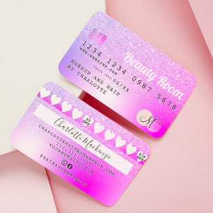 lojalitet mot rosa lila kredit metallisk glitter visitkort