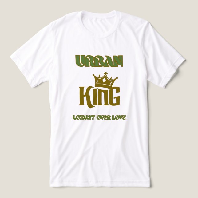 LOJALITET REGEL OLIVGRÖN VIT URBAN GRAFISK HERR T SHIRT (Design Framsida)