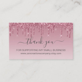 Lojalitet rosa ros Guld Faux Glitter Visitkort