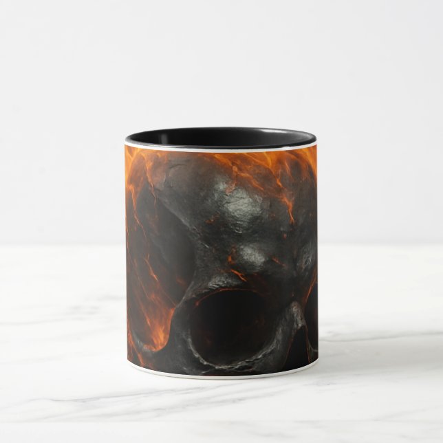 Lojalitet Smakar Bättre” – Flaming Skull Tribal Mu Mugg (Center)