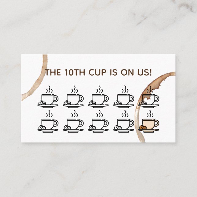 lojaliteten belönar kortcoffeeshopcafen visitkort (Framsida)