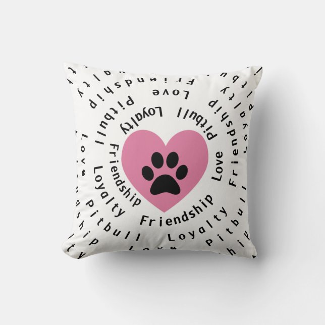 Lojaliteten för Pitbull kärlekvänskap virvlar runt Kudde (Framsida)