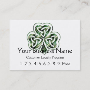 Lojalitetkort 2:: Celtic Shamrockdesign 2 Lojalitetskort