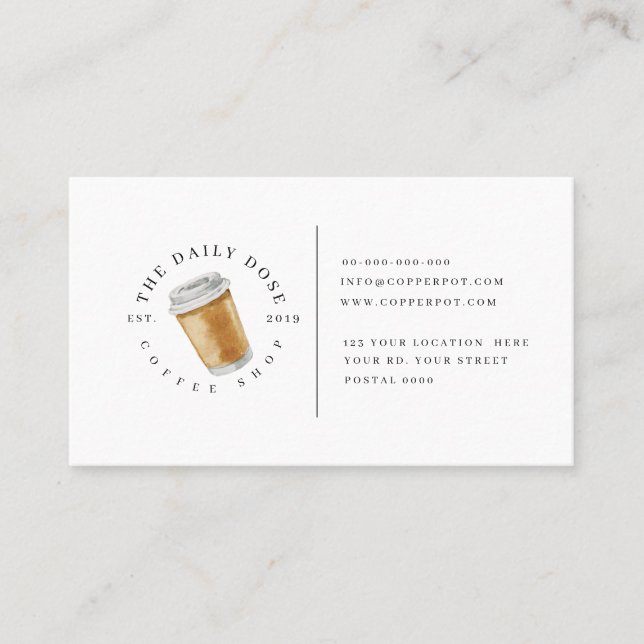 Lojalitetkort för coffee shopvisitkort visitkort (Framsida)