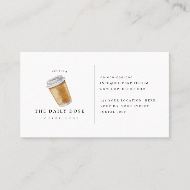 Lojalitetkort för coffee shopvisitkort visitkort (Framsida)